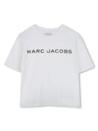 T-shirt con applicazione logo per bambina Marc Jacobs Kids bianco con trama jersey W60463 10P THE MARC JACOBS KIDS 