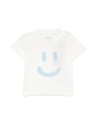 T-shirt per neonato Molo bianca con stampa faccina 6S26A210 5632 MOLO KIDS 