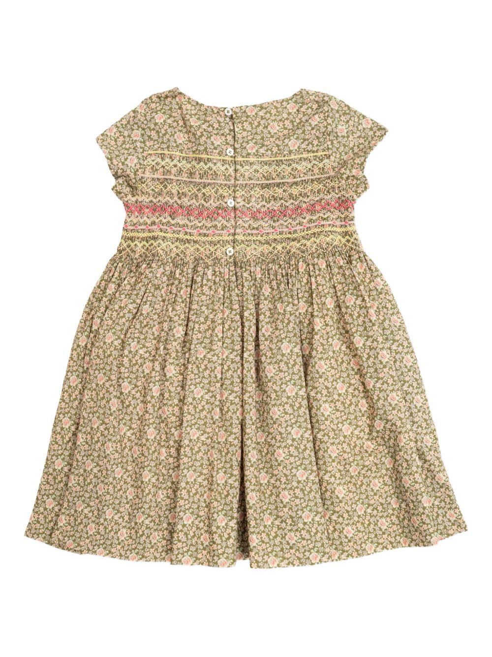 Abito per bambina Bonpoint verde con stampa a fiori S06GDRW00028 542 BONPOINT KIDS 