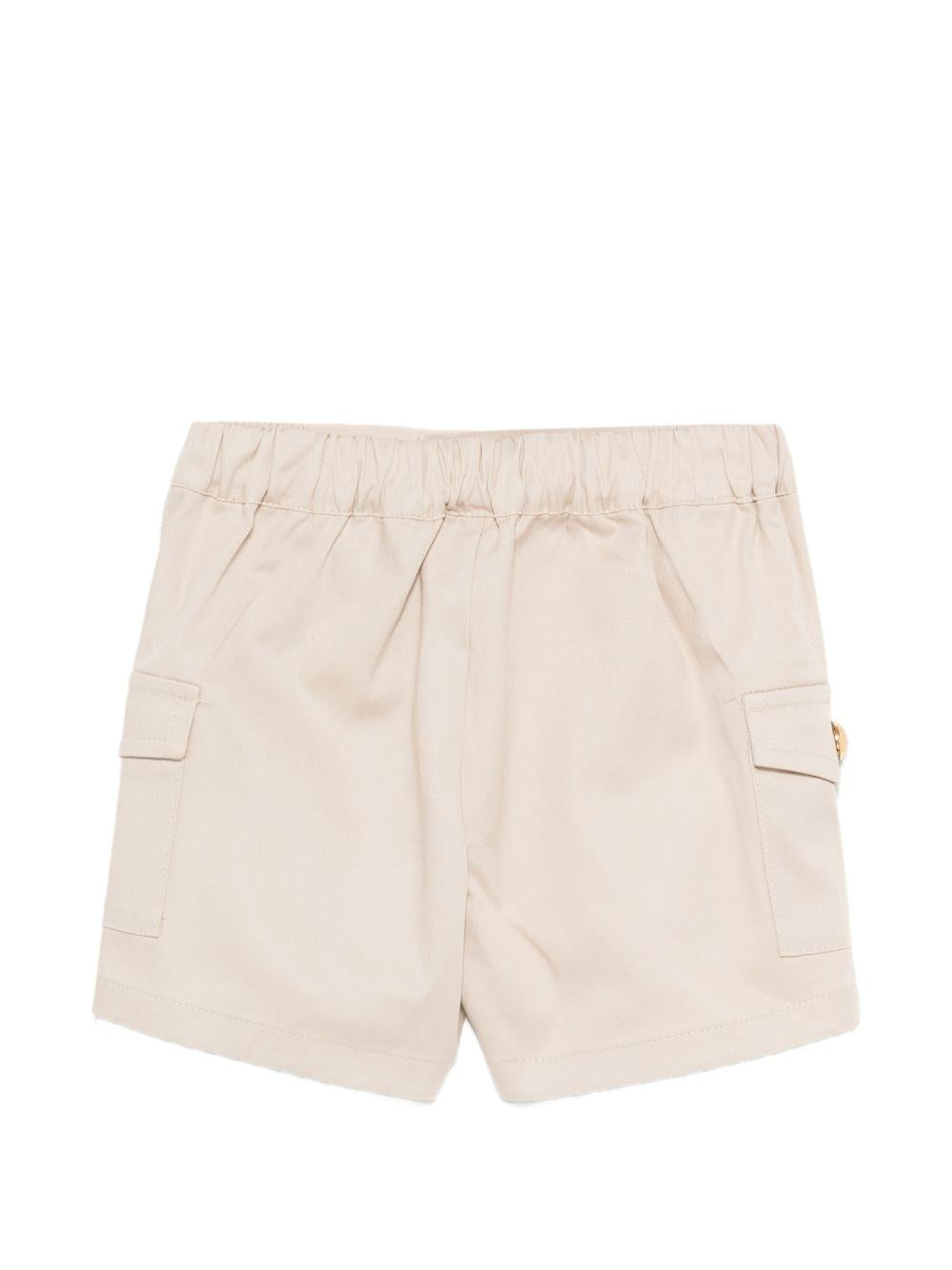 Shorts per neonato Balmain Kids beige con bottoni dorati BY6579 G0197 107 BALMAIN KIDS 