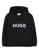 Felpa per bambino Hugo Kids nera con logo sul davanti G01007 09B Hugo KIDS 