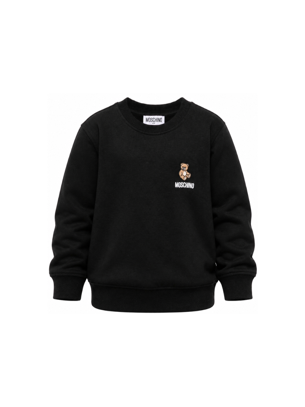 Felpa per bambini Moschino Kids nera con ricamo Teddy bear HUF0A9LCA40 60100 MOSCHINO KIDS 