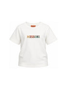 T-shirt per bambini Missoni Kids bianca con scritta logo multicolore MZ8H31 Z3672 102 MISSONI KIDS 