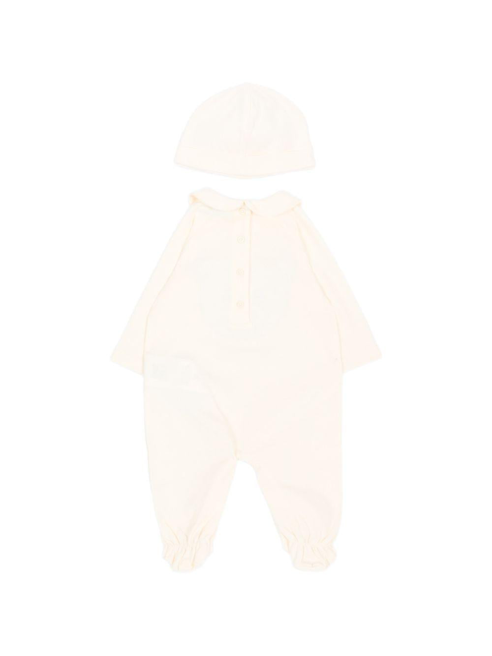 Set tutina e berretto per neonati Etro Kids bianco con orsetto stampato a paisley GZB530 Z3672 102 ETRO KIDS 