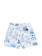 Costume per bambino Paul & Shark Kids azzurro con stampa all-over WML002LKB04 85301 PAUL & SHARK KIDS 