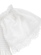 Abito midi per bambina Ermanno Scervino Junior bianco con design a balze Z1G905 7942 0099 ERMANNO SCERVINO KIDS 