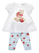 Set t-shirt e leggings per bambina Monnalisa Kids bianco con motivo Winnie The Pooh 31G504 7206 9952 MONNALISA KIDS 
