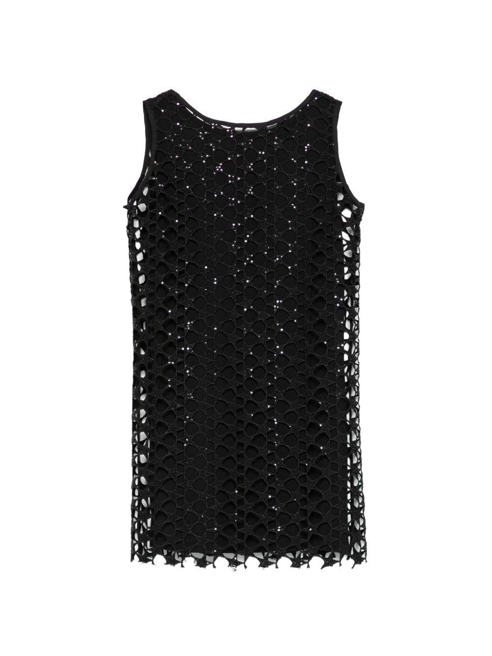 Abito per bambina John Richmond nero con decorazione in paillettes RGP26104VE BLACK JOHN RICHMOND JUNIOR 