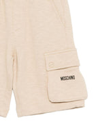 Shorts per bambino Moschino Kids beige con logo sul davanti HUQ02QLCA88 20829 MOSCHINO KIDS 