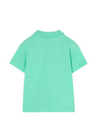 T-shirt per bambino Burberry Kids verde con ricamo Equestrian Knight 8121294 A2633 BURBERRY KIDS 
