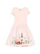 Abito Cissa per bambina Molo rosa con stampa animali 2S26E102 5674 MOLO KIDS 