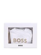 Set t-shirt con shorts per neonato Boss Kids bianco con motivo a righe J53048 249 BOSS KIDS 