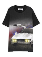 T-shirt per bambino Molo nera con stampa auto 1W25A202 4993 MOLO 