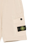 Shorts per bambino Stone Island Junior beige con applicazione logo sul davanti L1S166200008S0040 V0090 STONE ISLAND KIDS 