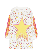Abito per bambina Stella McCartney Kids bianco con stampa stelle e frange TX1B60 Z3092 103MC STELLA McCARTNEY KIDS 