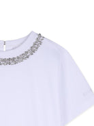 T-shirt per bambina Givenchy Kids bianca con decorazione a perline H31228 10P GIVENCHY KIDS 