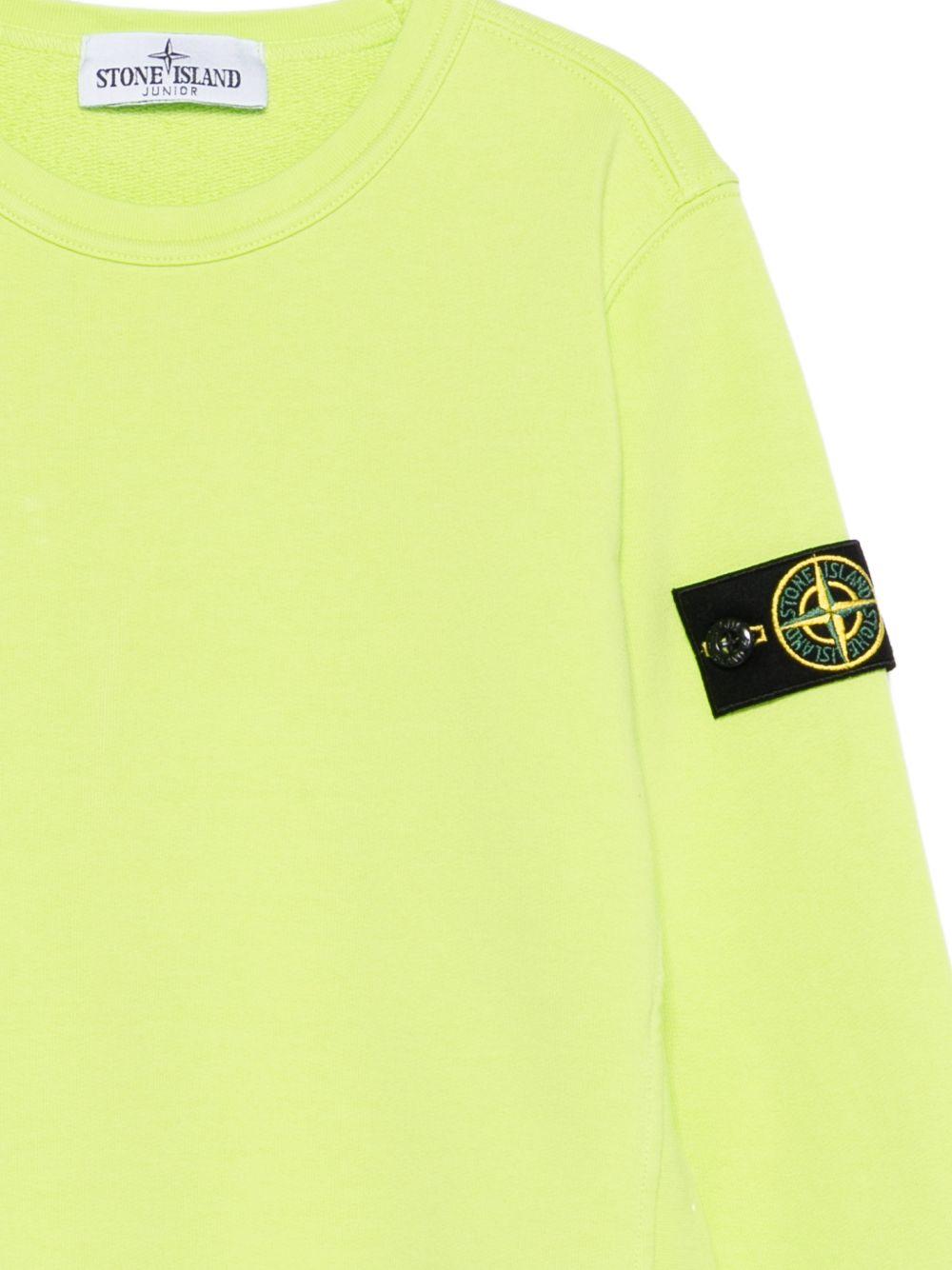 Felpa per bambino Stone Island Junior verde con toppa Compass L1S166100005S0040 V005F STONE ISLAND KIDS 