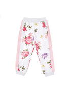 Pantaloni per bambina Monnalisa bianco con stampa a fiori 19G402 7009 9990 MONNALISA KIDS 