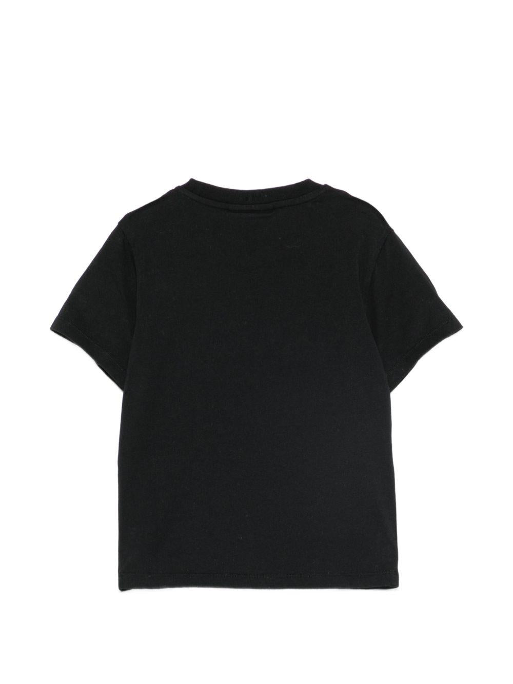 T-shirt per bambina MC2 Saint Barth Kids nero con toppa logo animalier ELLY001 03406L MC2 ST. BARTH KIDS 