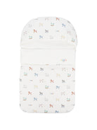 Sacco nanna per neonati Fendi Kids bianco con stampa cavallo a dondolo all-over BUJ332 AVW8 F0ZA0 FENDI KIDS 