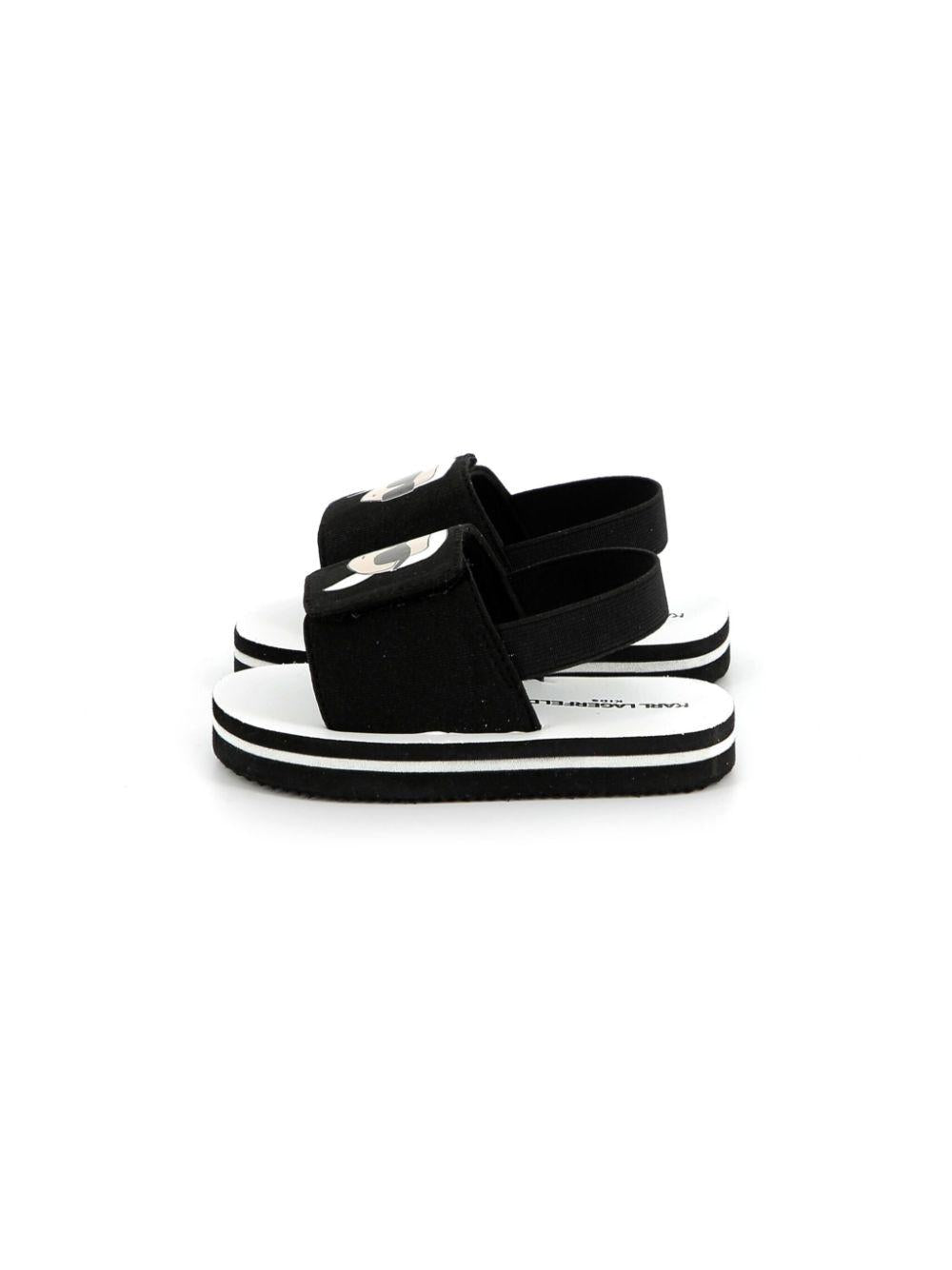 Sandali con stampa Choupette per bambina Karl Lagerfeld Kids nero con soletta con logo Z30384 09B KARL LAGERFELD KIDS 