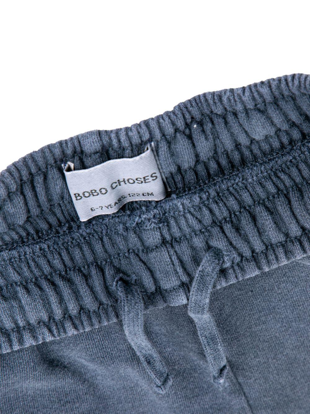 Shorts per bambino Bobo Choses blu con logo ricamato sul davanti B126AC059 411 BOBO CHOSES KIDS 