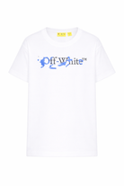 T-shirt per bambino Off-White Kids bianca con logo sul davanti 44BAA002S26J002 100 OFF WHITE KIDS 