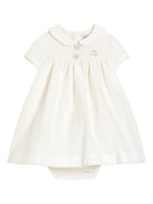 Abito per neonata Dolce & Gabbana Kids bianco con colletto alla Peter Pan L24DP1 FU4MZ W0111 DOLCE & GABBANA KIDS 