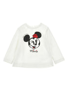 T-shirt per bambina Monnalisa bianca con stampa sul davanti 19F631NP 6005 0001 MONNALISA 