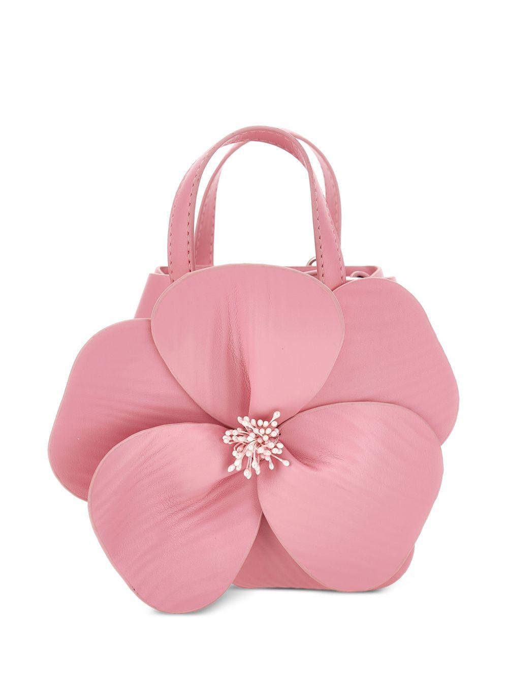 Borsa a mano per bambina Monnalisa rosa con applicazione fiore 79G003 7068 0091 MONNALISA KIDS 