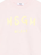 Felpa per bambina MSGM Kids rosa con stampa logo S6MSJUSW007 MS076 MSGM KIDS 