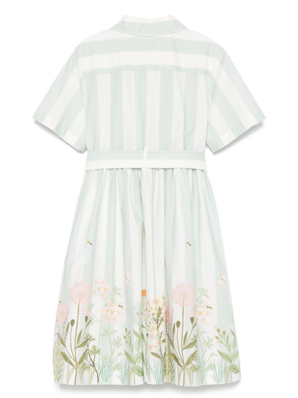 Abito per bambina Fendi Kids bianco e verde con logo JFB764 ATS5 F1SA1 FENDI KIDS 