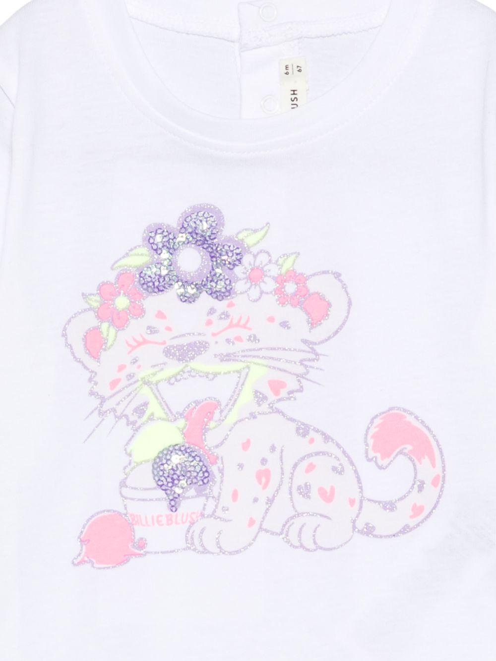 T-shirt per neonata Billieblush bianca con stampa grafica U21778 10P BILLIEBLUSH KIDS 