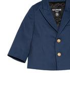 Giacca per neonato Balmain Kids blu con bottoni color oro BY2524 G0197 620OR BALMAIN KIDS 