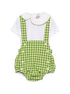 Set body e shorts per neonato La Stupenderia verde con motivo a quadretti 2TBCT53 Y53D01 LA STUPENDERIA KIDS 
