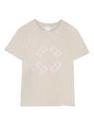 T-shirt per bambino Givenchy Kids beige con stampa logo H30967 184 GIVENCHY KIDS 