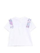 T-shirt per neonata Emilio Pucci Junior bianca con dettaglio ruches PZ8031 Z3672 100 EMILIO PUCCI KIDS 