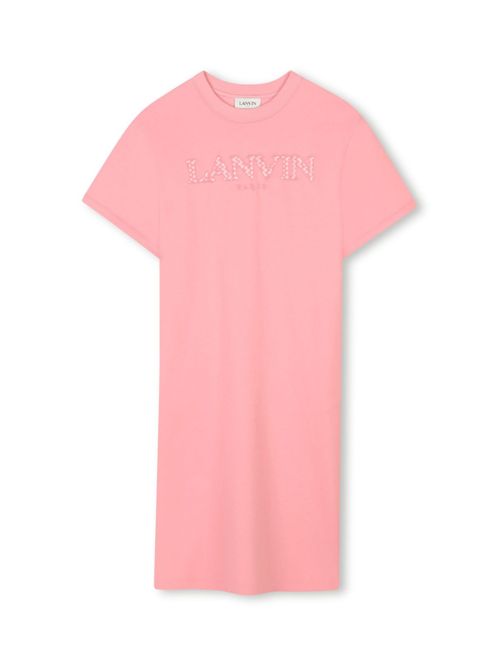 Abito per bambina Lanvin Enfant rosa con applicazioni frontali con logo N30191 49C LANVIN 
