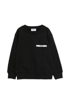 Felpa per bambino Moschino Kids nera con taschino HUF09PLCA86 60100 MOSCHINO KIDS 