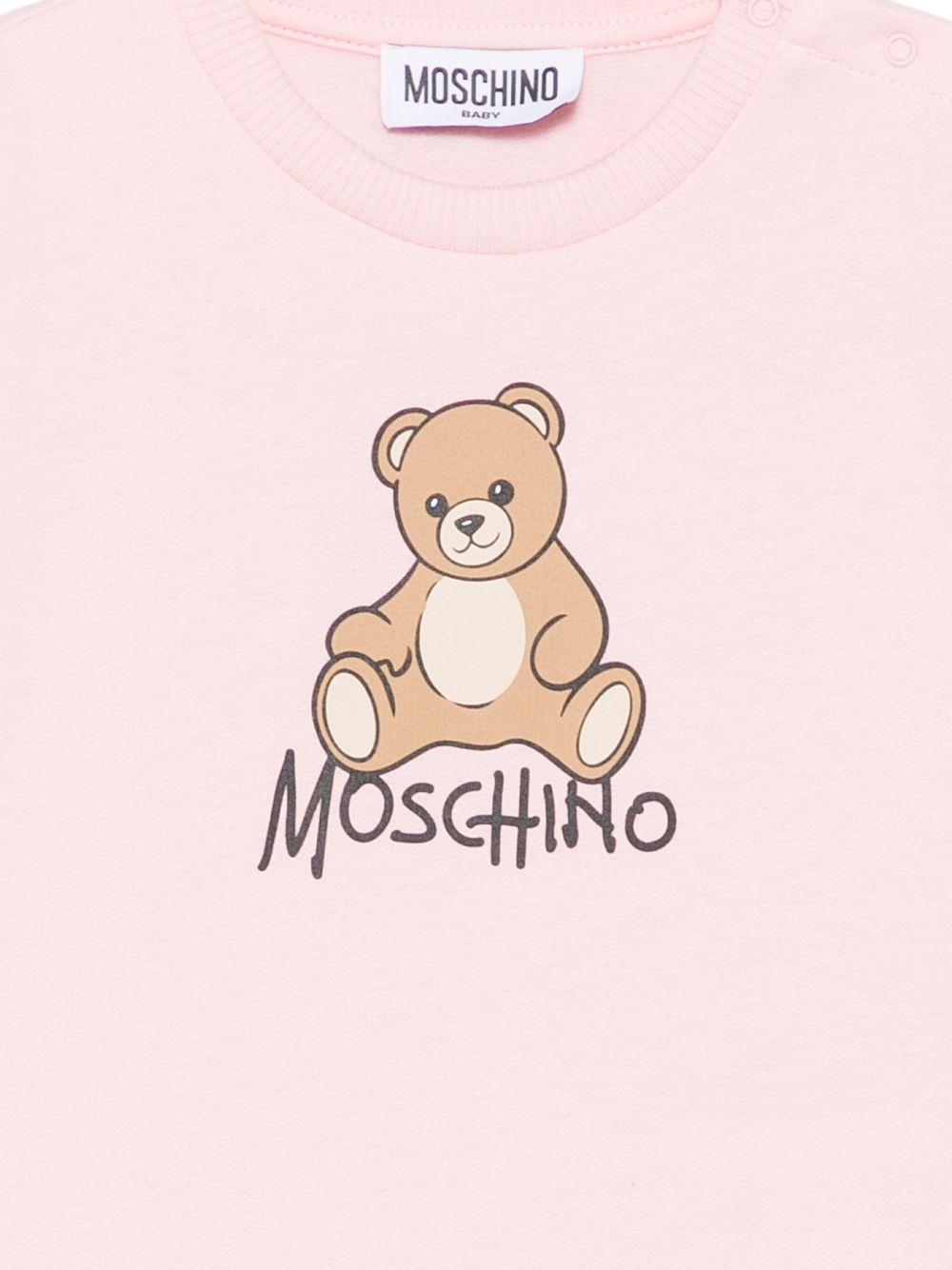 Abito per neonata Moschino Kids rosa con motivo Teddy Bear MBV0CVLCA40 50209 MOSCHINO KIDS 