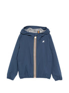 Giacca per bambino K Way Kids blu con cappuccio e zip K21371W B67 K-WAY KIDS 