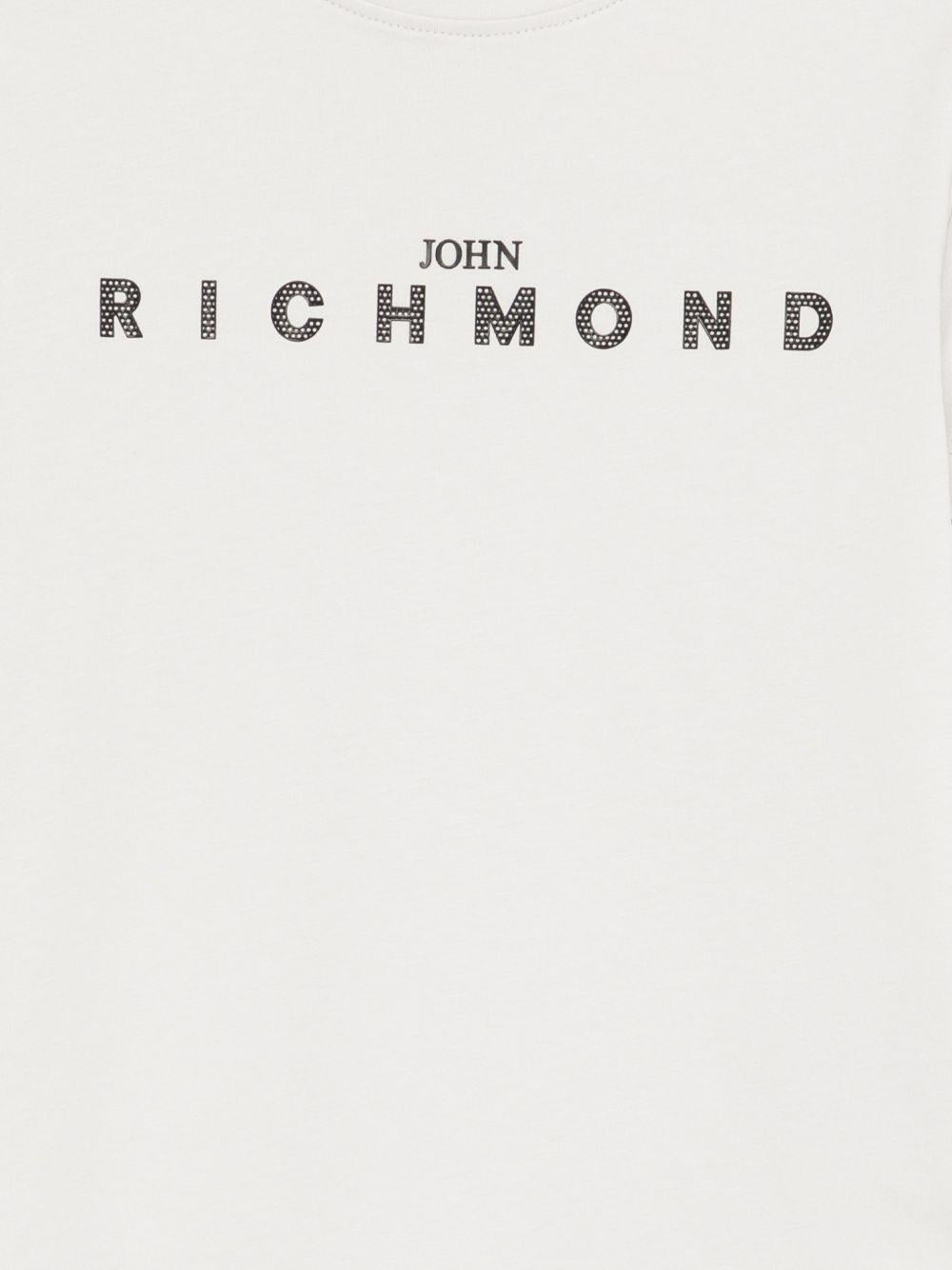 T-shirt per bambino John Richmond Junior bianca con dettaglio logo RBP26008TS BLUE VAPOR JOHN RICHMOND KIDS 