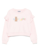 Felpa per bambina Moschino Kids rosa con ruches HDF06DLCA60 50209 MOSCHINO KIDS 