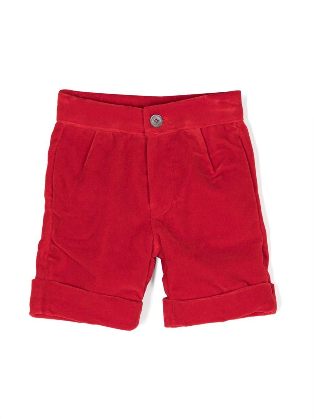 Shorts con ruches per neonato La Stupenderia rosso con orlo con risvolto CCBR53 V28 LA STUPENDERIA 