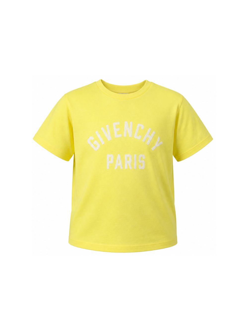 T-shirt per bambini Givenchy Kids gialla con stampa logo sul davanti H31345 508 GIVENCHY KIDS 