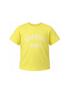 T-shirt per bambini Givenchy Kids gialla con stampa logo sul davanti H31345 508 GIVENCHY KIDS 