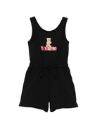 Abito per bambina Moschino Kids nero logo sul davanti HDT00KLAA51 60100 MOSCHINO KIDS 