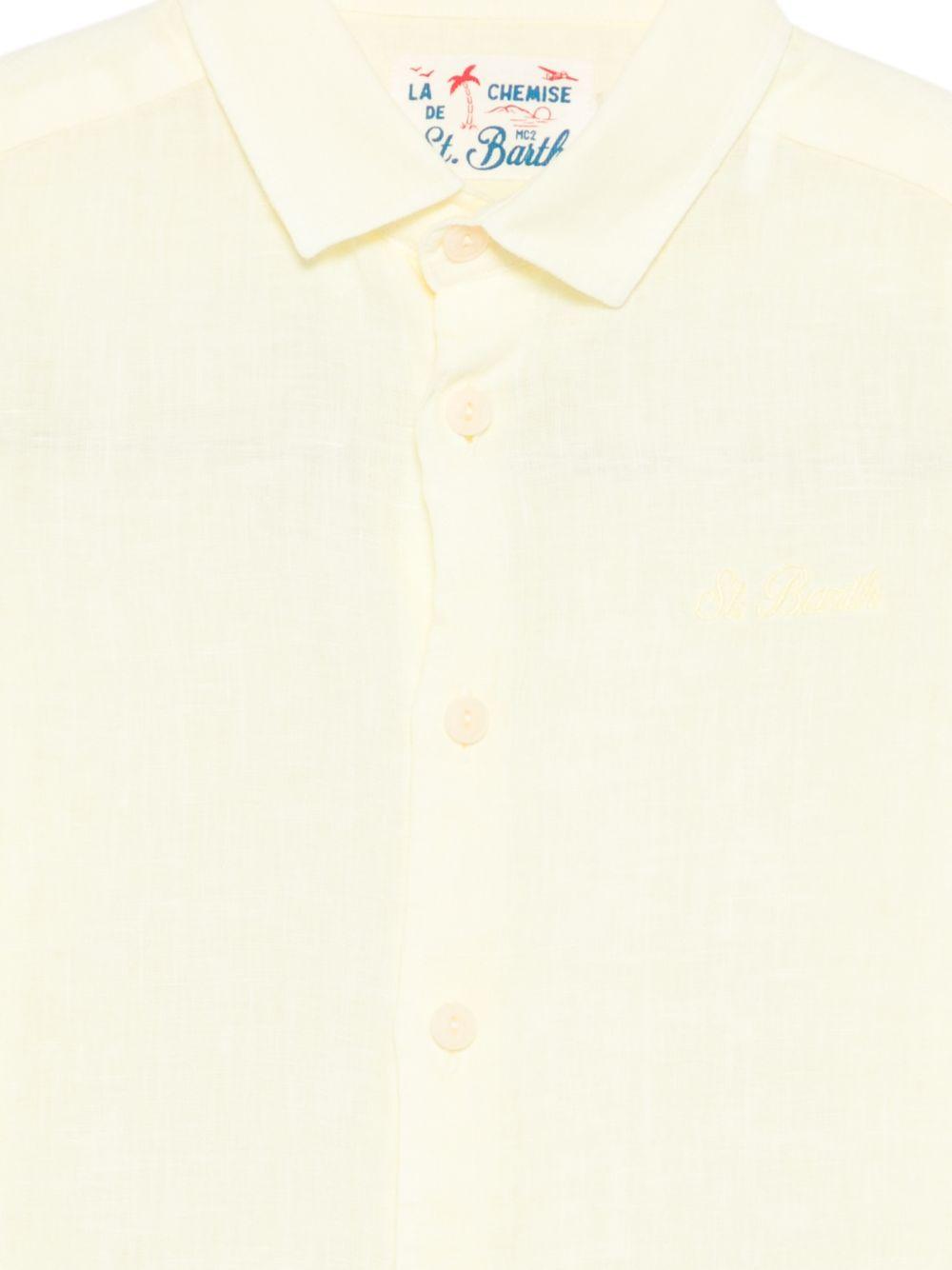 Camicia Agnes per bambino MC2 Saint Barth Kids gialla con ricamo AGN0001 00556L MC2 ST. BARTH KIDS 