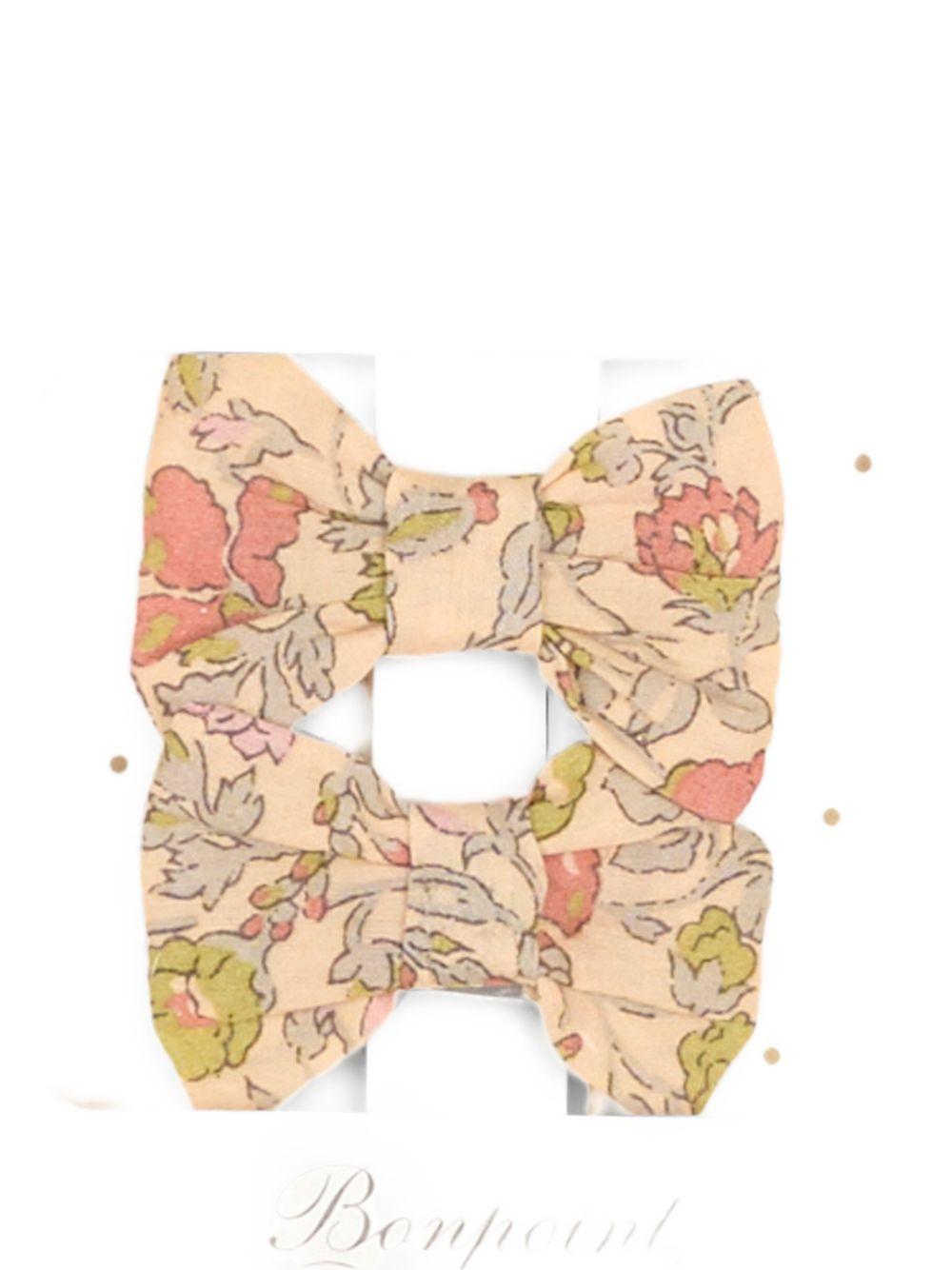 Set di due fermagli per bambina Bonpoint beige con stampa floreale W06GHAW00001 523B BONPOINT KIDS 