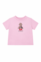 T-shirt per neonata Burberry Kids rosa con stampa orsetto e logo sul davanti 8121207 A1439 BURBERRY KIDS 